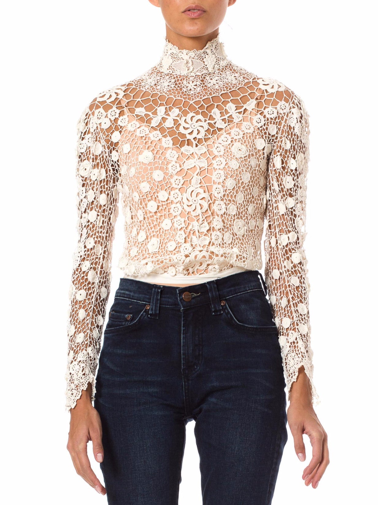 Vintage Irish Crochet Lace Fitted Top – MORPHEW