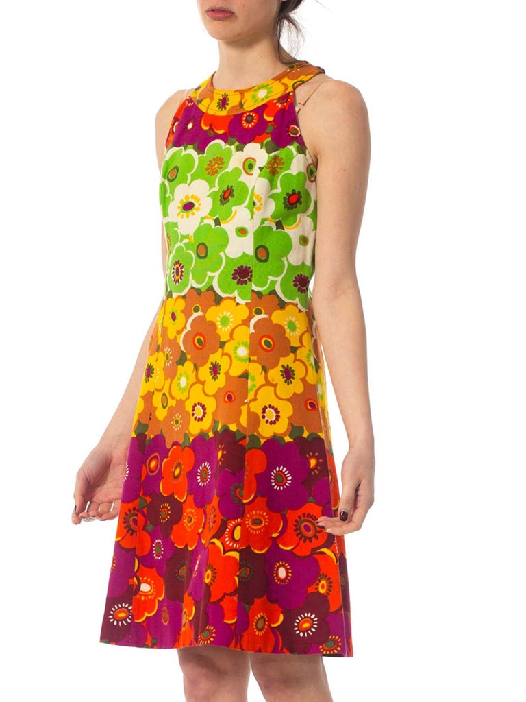 1960S Floral Cotton Mod Dress – MORPHEW