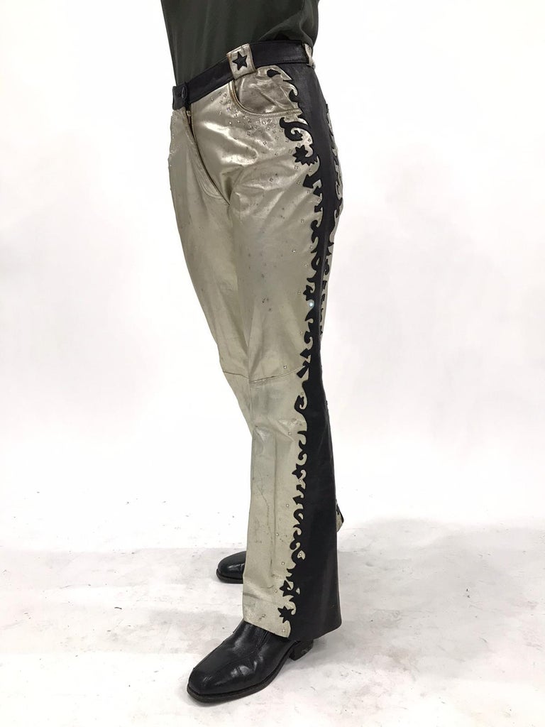 leather rockstar pants