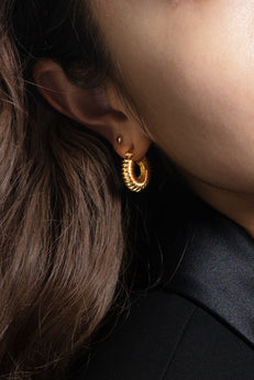 Mini Radial Hoop Earrings, 18ct Gold Plated