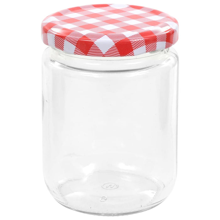 louter Let op conservatief Jampotten met wit met rode deksels 48 st 230 ml glas — 123Winkel
