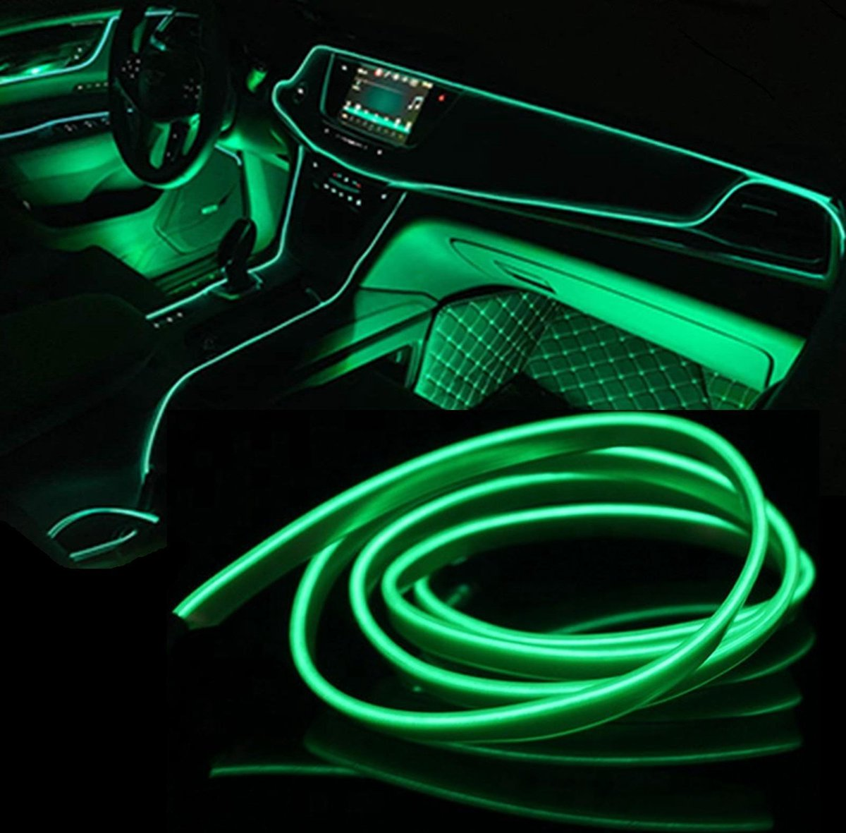 Defecte Saga verteren LED strip -- EL Wire -- 5 Meter -- Auto interieur verlichting -- Groen —  123Winkel