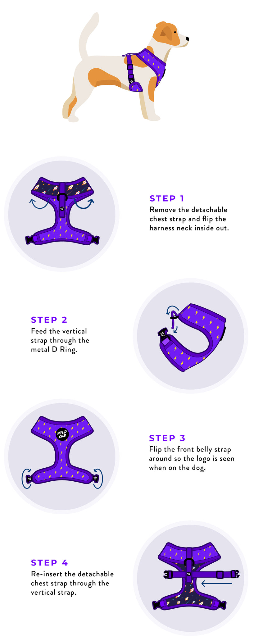 How to reverse a reversible dog harness