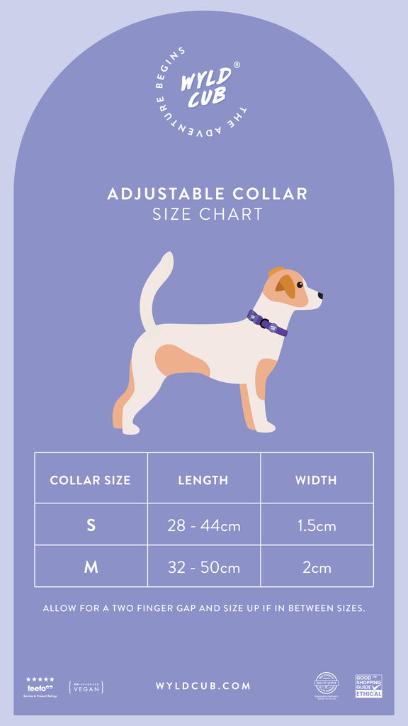 WYLD CUB DOG PUPPY HARNESS COLLAR LEAD SIZE CHART MEASURE GUIDE