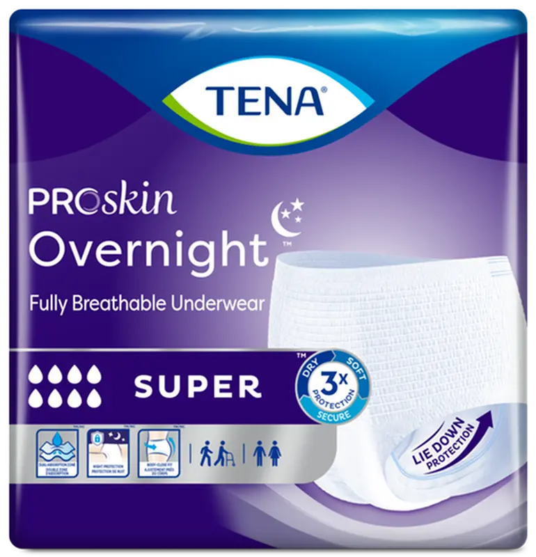 TENA® Night Super 2 Piece Heavy Incontinence Pad, Ultimate Absorbency