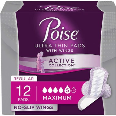 POISE ORIGINAL OVERNIGHT EXTRA COVERAGE NON-WINGED PADS BULK