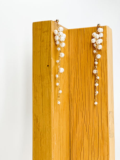 Grapes Pearls Dangling long Earring