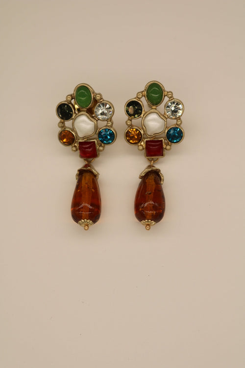 Byzantine glazed glass pearl earring