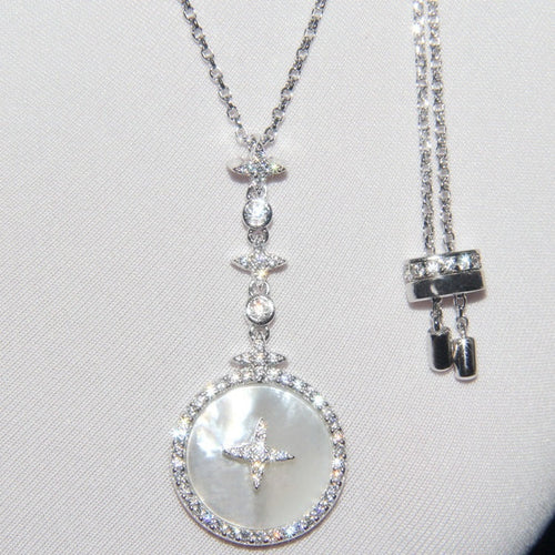 *Nature Shell Zircon Stone Chain necklace