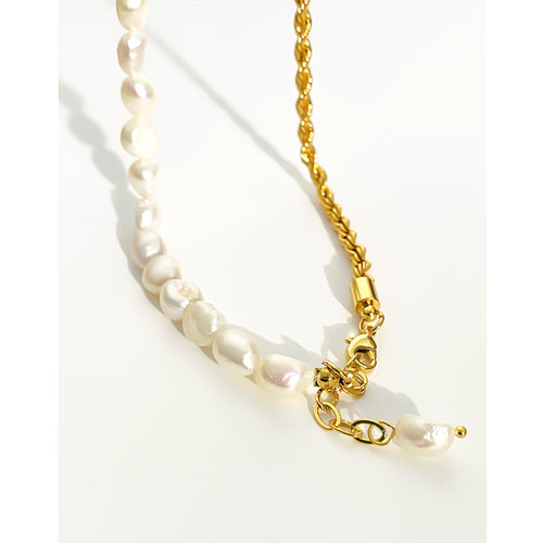 Baroque  Pearl with Chain Necklace
