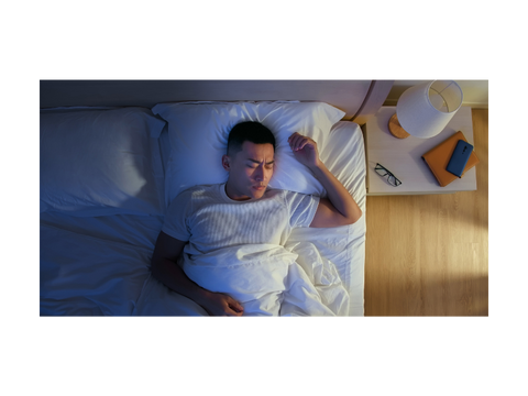 Man enjoying a restful sleep after having a sleep exam with the sleep institute 