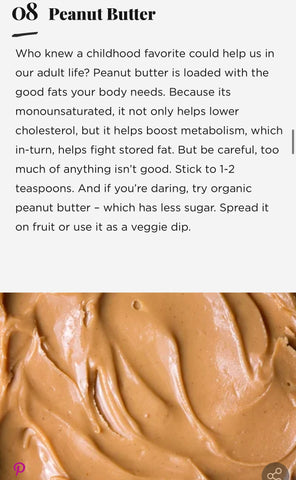 Peanut Butter are a great food for burning the menopause belly.