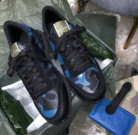 valentino black blue camo