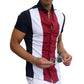 Stripe Print Close-fitting Single-Breasted Shirt  For Men