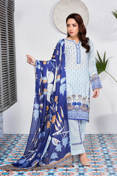 Zaitoon Aztec Blue Digital Printed pakistani lawn suits online shopping (5877808103588)