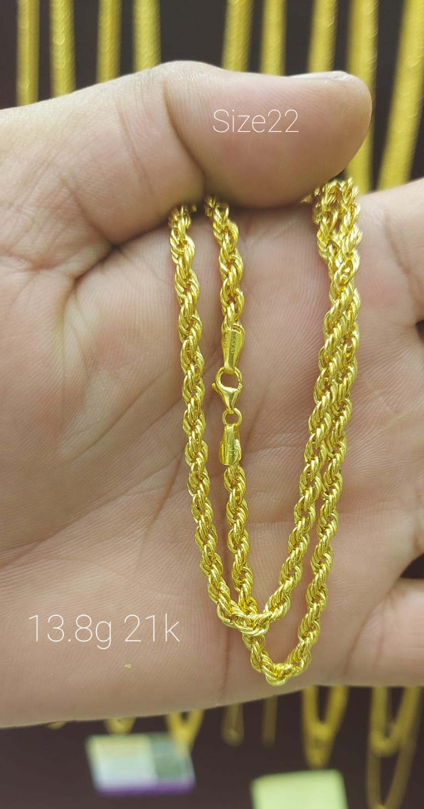 21k gold rope chain price