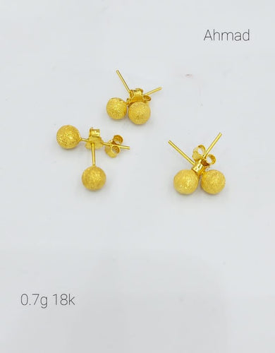 18K Saudi Gold Earrings 0.6 Grams (TX732) | Lazulii9