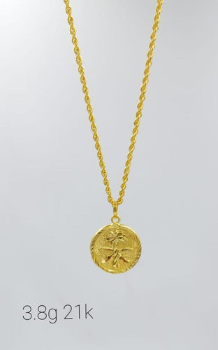 21K Saudi Gold Necklace With Saudi Logo 4.9 Grams (TX3374)