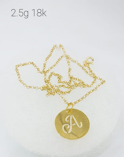 21K Saudi Gold Necklaces with Letters 2.14 Grams All Letters From A To Z  (TX480)