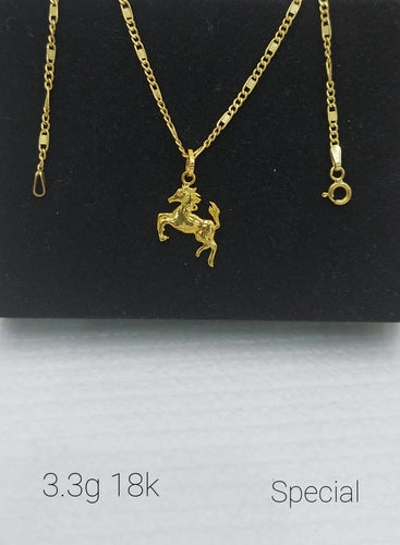 18K Saudi Gold Necklace with Saudi Logo 3.1 Grams (TX1020)