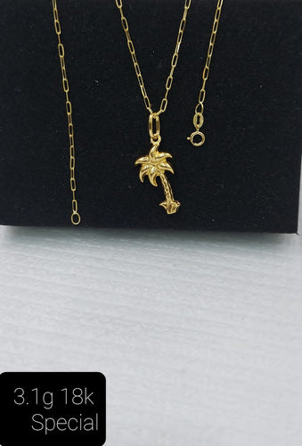 18K Saudi Gold Necklace with Saudi Logo 3.1 Grams (TX1020)