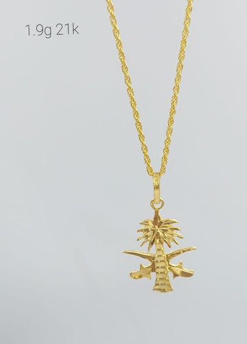 21K Saudi Gold Necklace With Saudi Logo 2.9 Grams (TX3363)