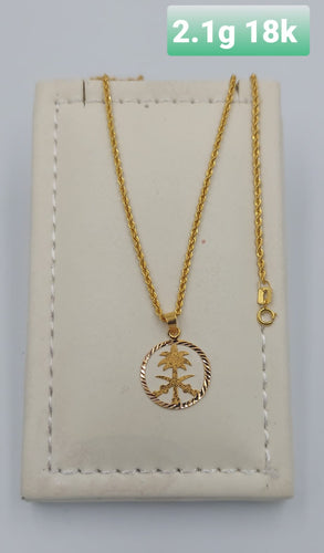 21K Saudi Gold Necklace With Saudi Logo 2.9 Grams (TX3363)