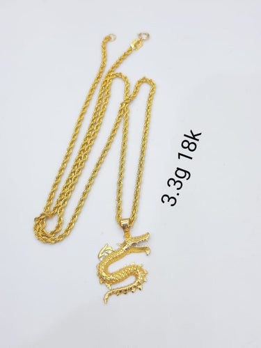 18K Saudi Gold Necklace with Saudi Logo 3.1 Grams (TX1020)