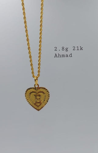 21k Saudi 🇸🇦 gold necklace with pendant 18inches