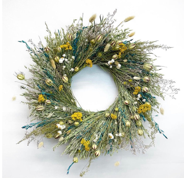 Sunny Skies dried floral wreath