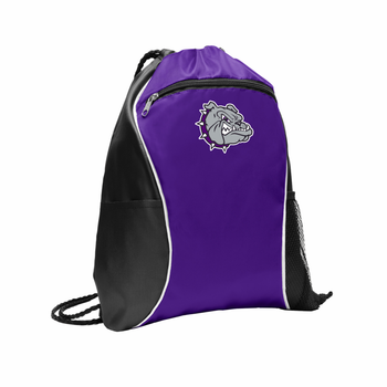 Purple & Black Bulldog Cinch Bag 