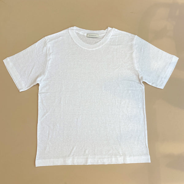 Linen structure tee - White
