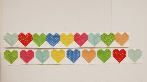 December 2020 Row Quilt - Heart Row Assembled