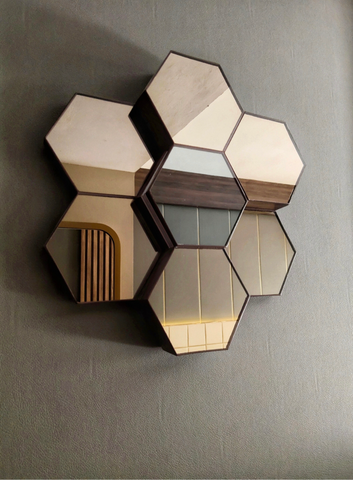 hexagon collage mirror