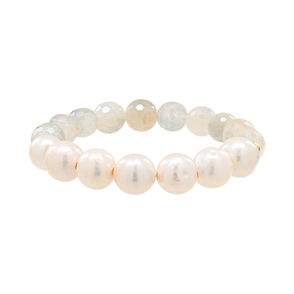 11.0mm-13.0mm Freshwater Pearl Euphrates Stretch Bracelet Natural