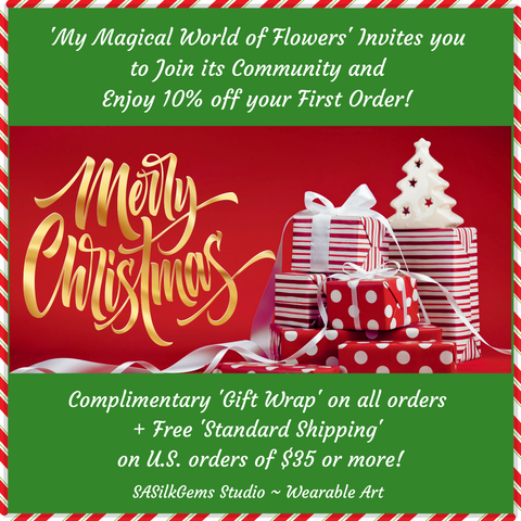 Merry Christmas! 'My Magical World of Flowers' invites you to join its community, subscribe and save 10% off your first order!