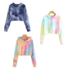 Sudadera Crop Top para Dama Tie Dye con Capucha