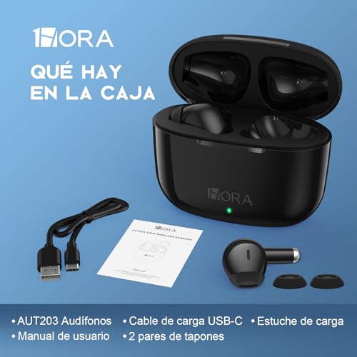 Auriculares inalámbricos Bluetooth auriculares abiertos no en el canal  auditivo, Bluetooth 5.3, 75 horas de reproducción con estuche de carga