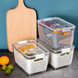 Clear Fresh-Keeper Box – Drain Basket for Veggies & Fruits! - Mamma Mia's Closet
