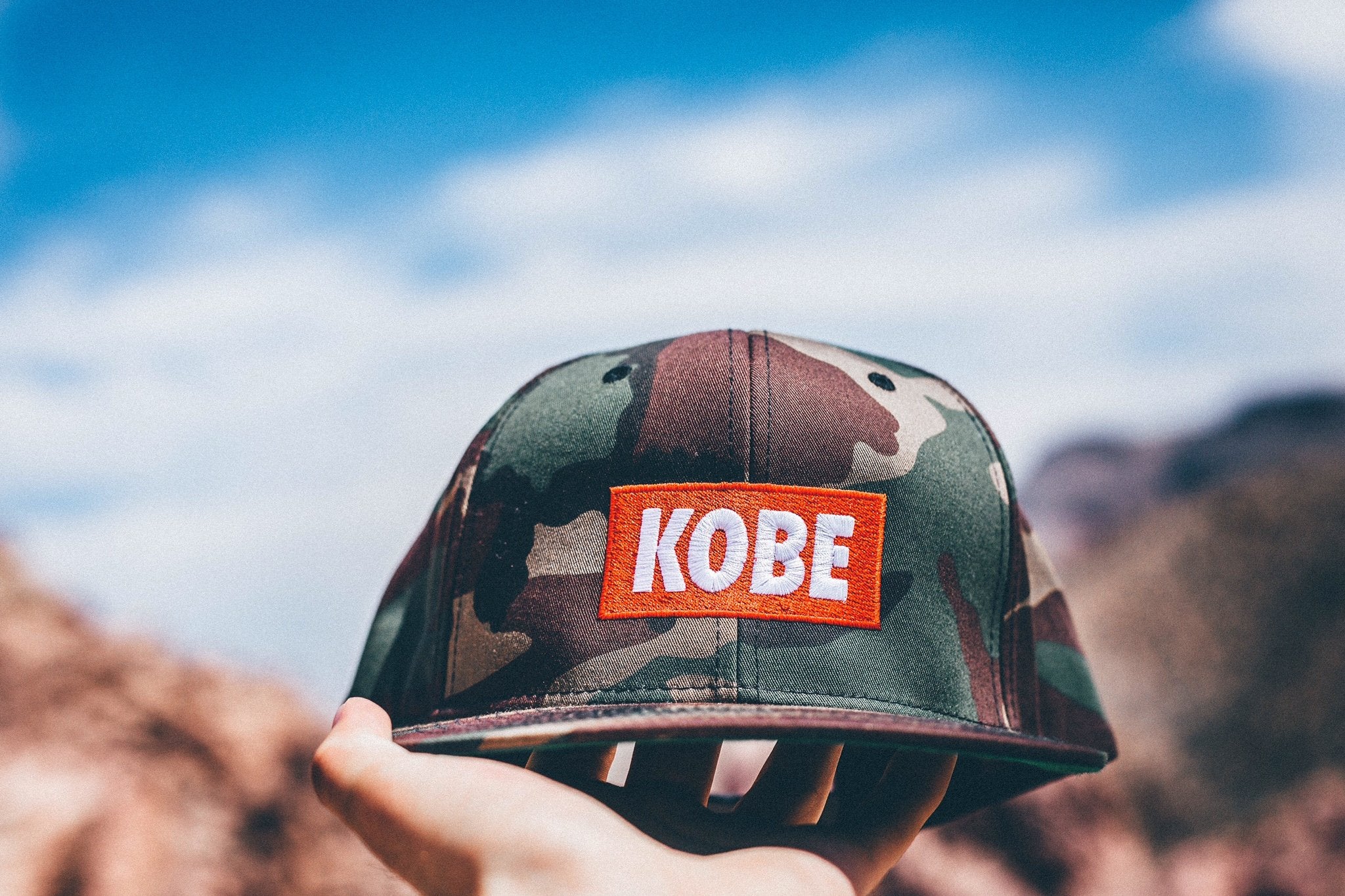 KOBE Big Red Box Logo Snapback Cap.