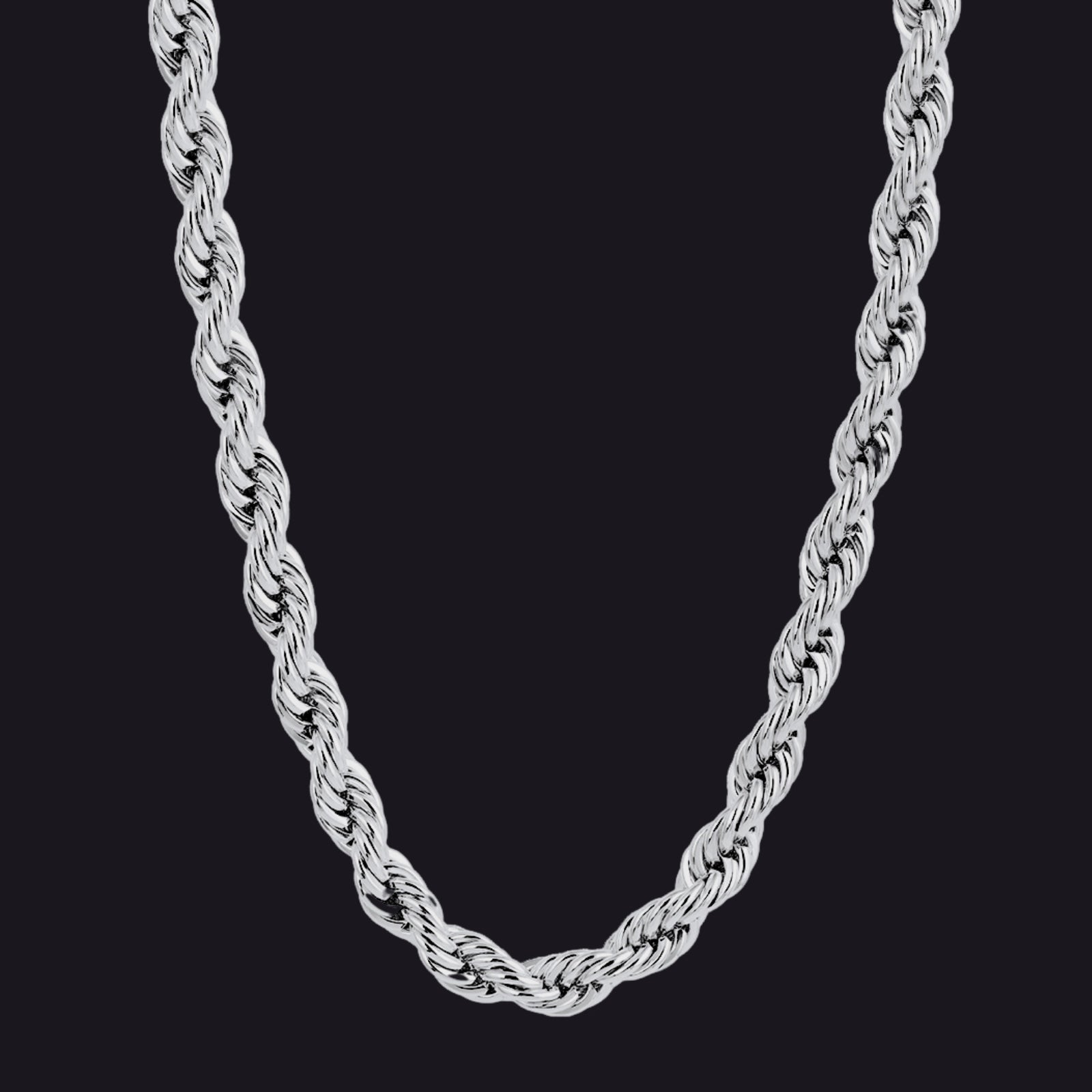 6mm white gold chain