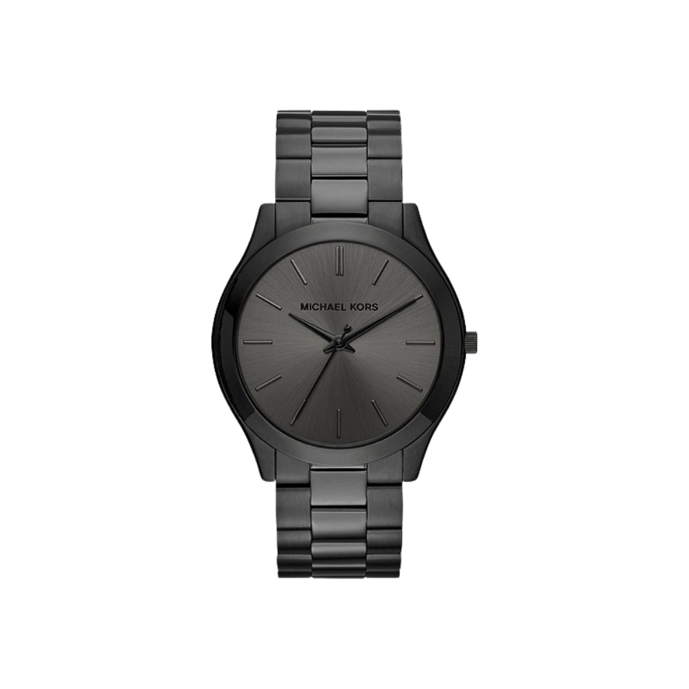 Michael Kors Mens Oversized Slim Runway Black-Tone Watch - Mahtani Jewelers