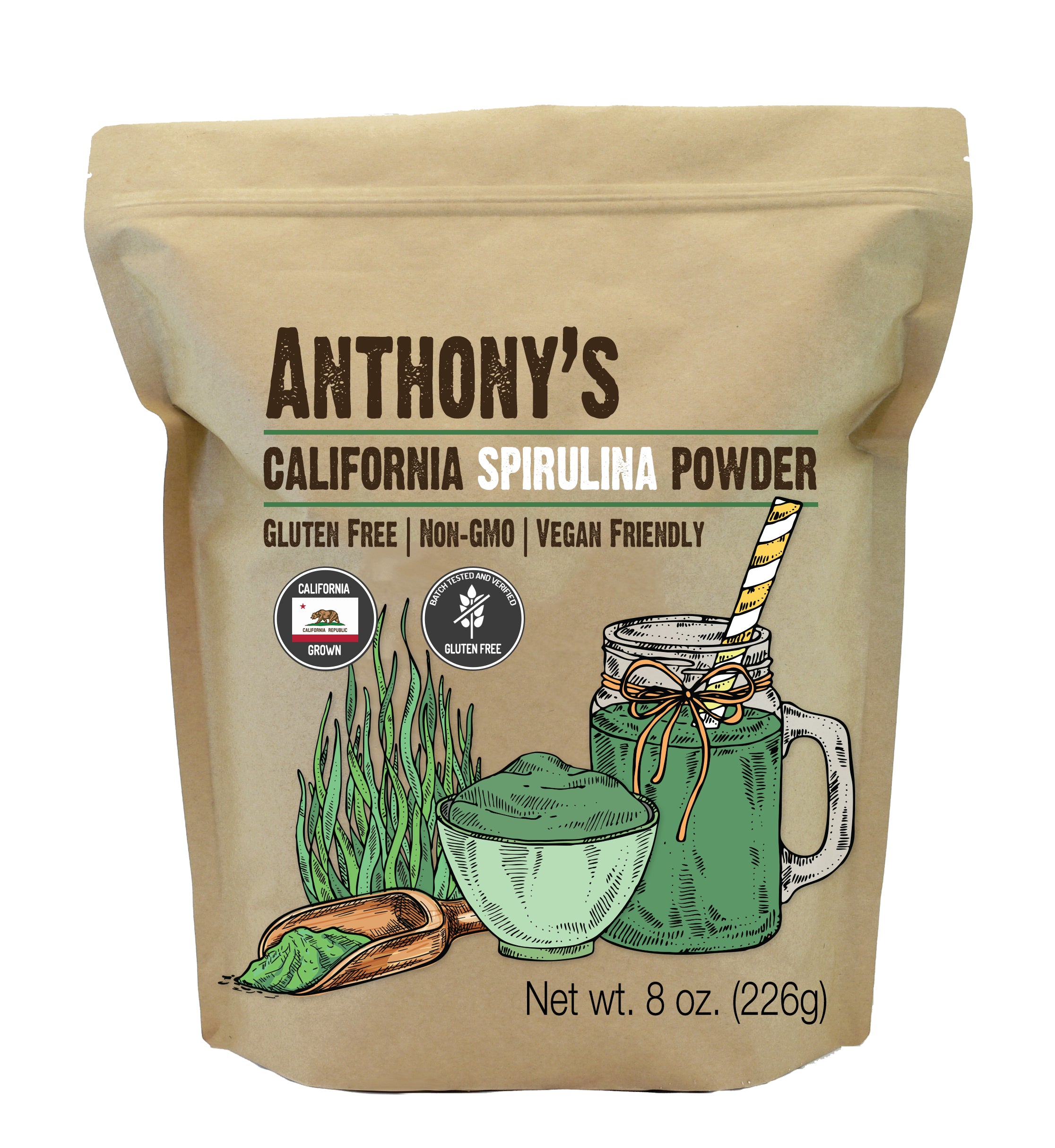 Schrijfmachine bak volume California Spirulina Powder: Batch Tested and Verified Gluten Free –  Anthonys Goods