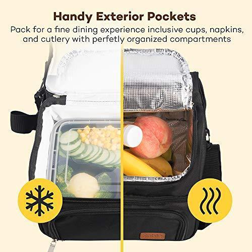 Large Lunch Box for Men, Insulated Adult Lunch Bag, Sable Reusable Wat ...