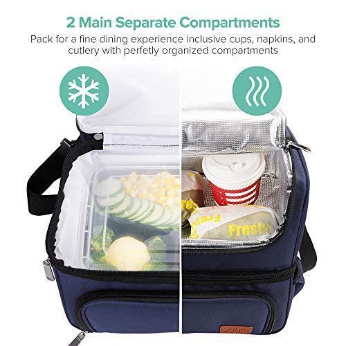 Large Lunch Box for Men, Insulated Adult Lunch Bag, Sable Reusable Wat ...