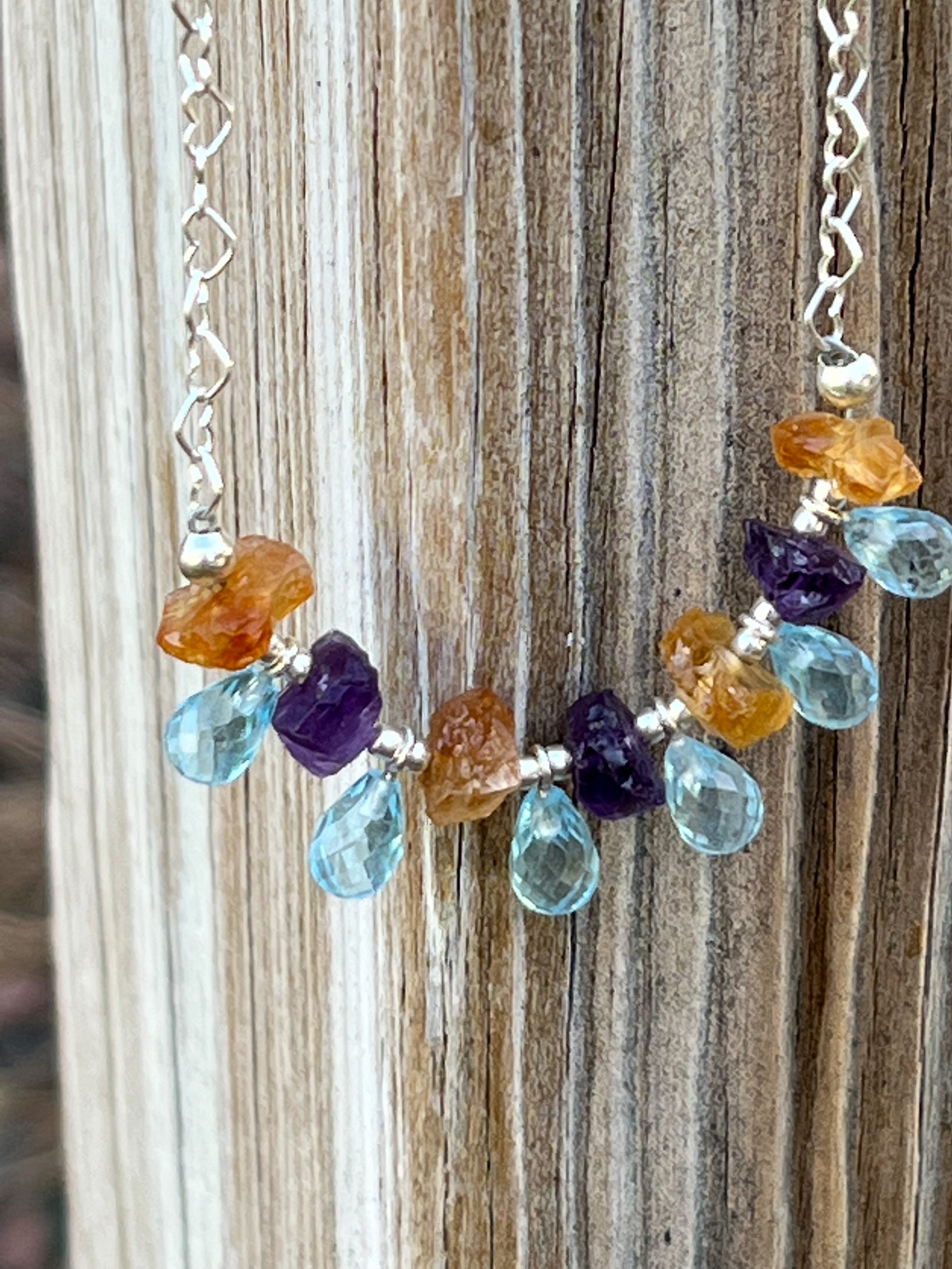 blue topaz and citrine necklace