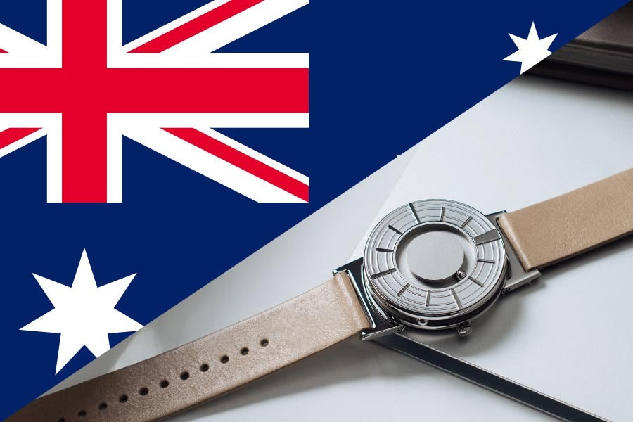 Banner image shows the Australian flag and an Eone timepiece