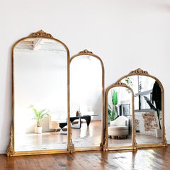 Roper Mid Century Modern Gold Frame Decorative Wall Mirror, 50% OFF