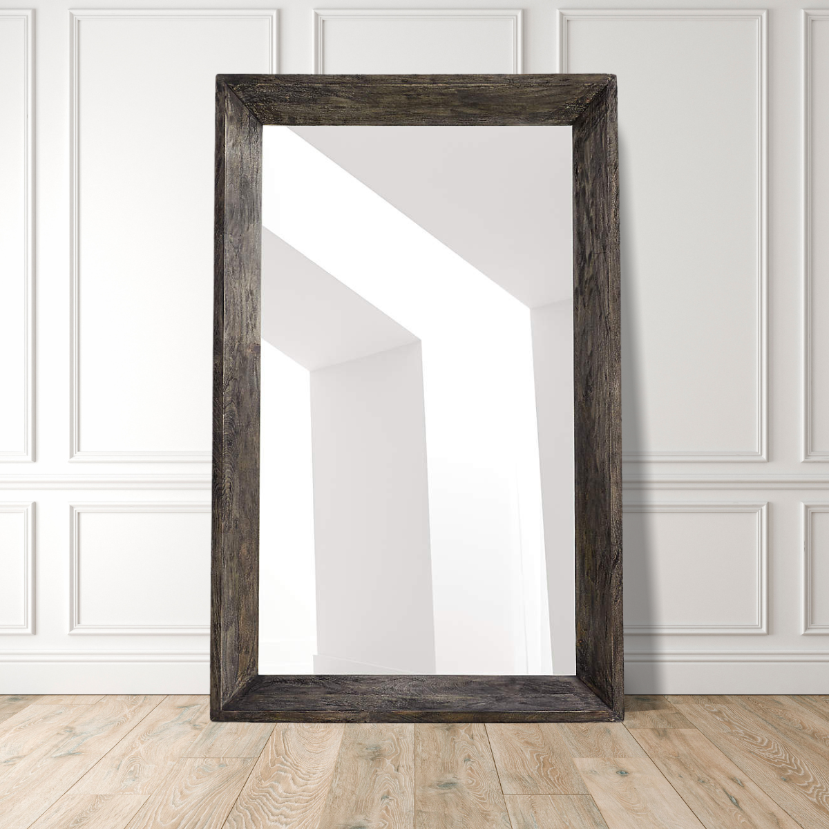 Image of Collin Rustic Wooden Rectangular Mirror  