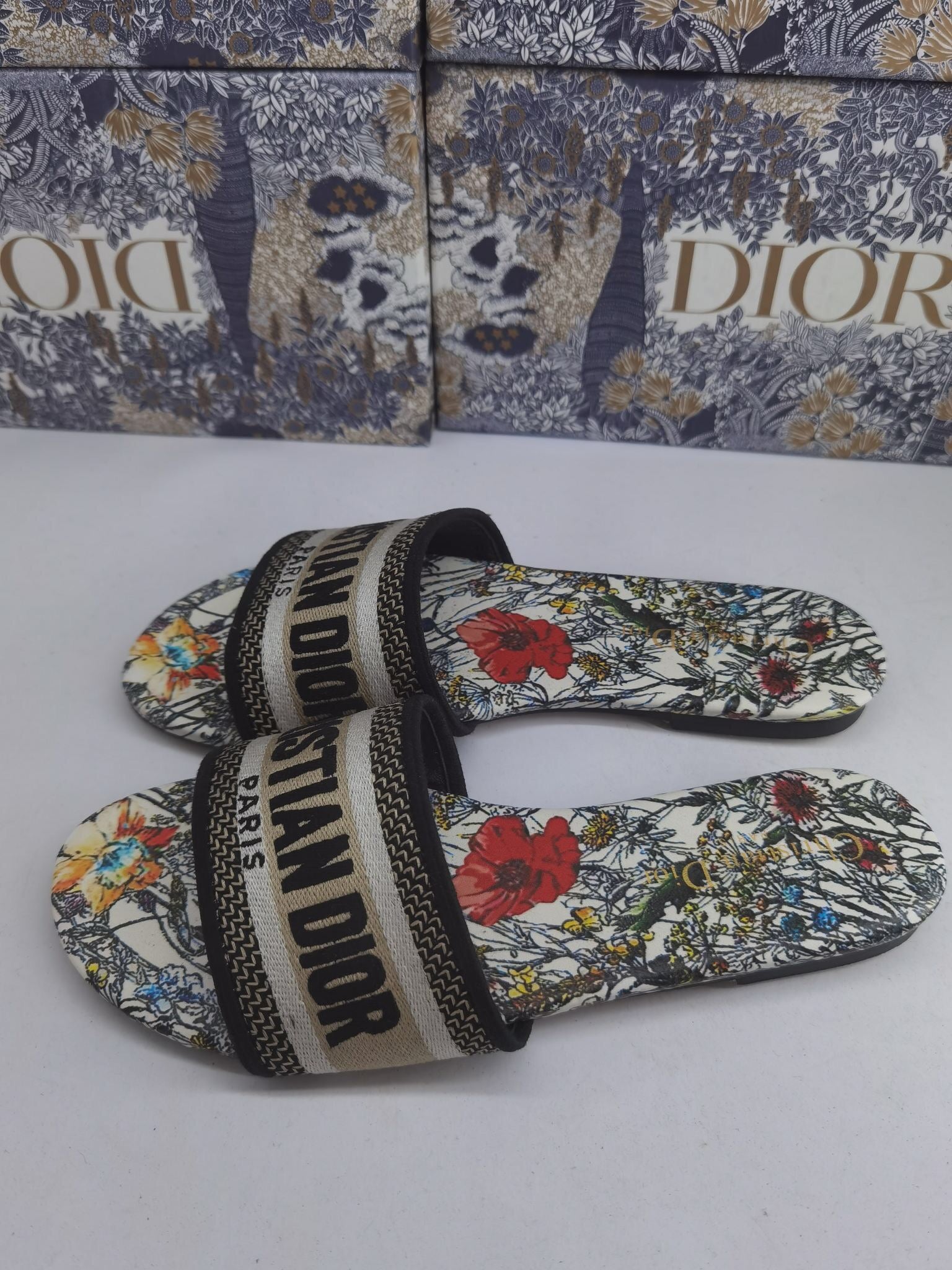 DIOR Popular Summer Women's Flats Men Slipper Sandals Shoes